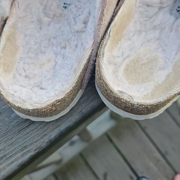 Birkenstock Arizona Shearling Sandals Suede Taupe 41 - Picture 4 of 7